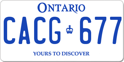 ON license plate CACG677