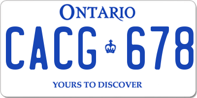 ON license plate CACG678