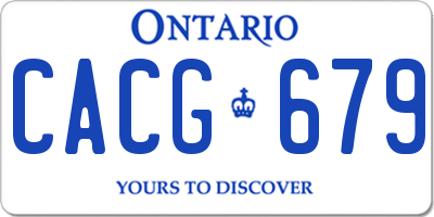 ON license plate CACG679