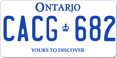 ON license plate CACG682