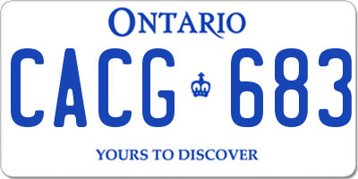 ON license plate CACG683