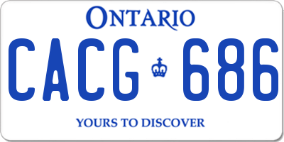 ON license plate CACG686