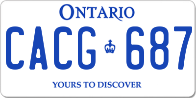 ON license plate CACG687