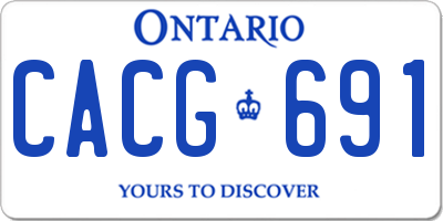 ON license plate CACG691