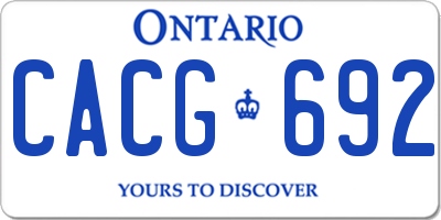 ON license plate CACG692