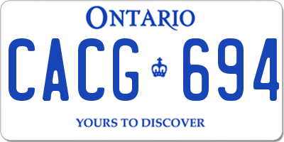 ON license plate CACG694