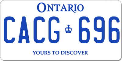 ON license plate CACG696