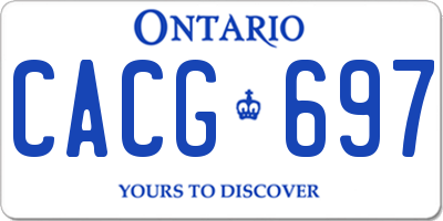 ON license plate CACG697