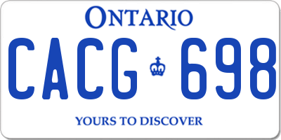 ON license plate CACG698