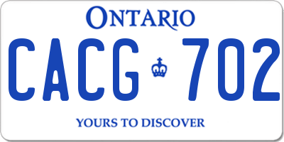 ON license plate CACG702