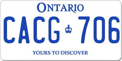 ON license plate CACG706