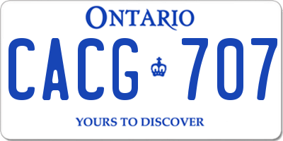 ON license plate CACG707