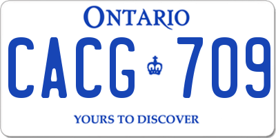 ON license plate CACG709