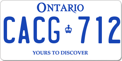 ON license plate CACG712