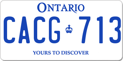 ON license plate CACG713