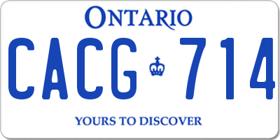 ON license plate CACG714