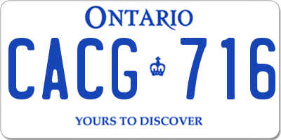 ON license plate CACG716