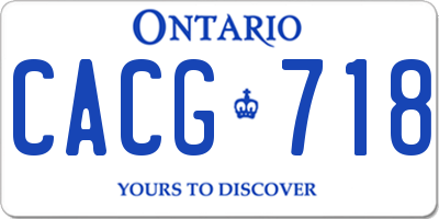 ON license plate CACG718