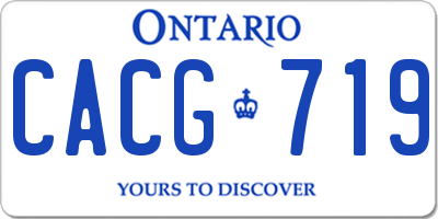 ON license plate CACG719