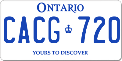 ON license plate CACG720