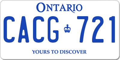 ON license plate CACG721