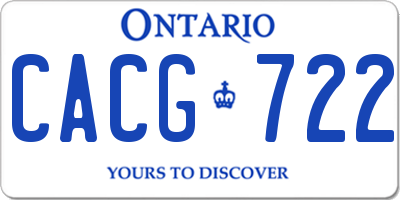 ON license plate CACG722