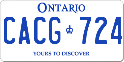 ON license plate CACG724