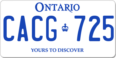 ON license plate CACG725