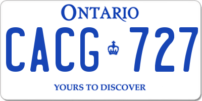 ON license plate CACG727