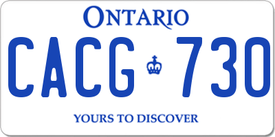 ON license plate CACG730