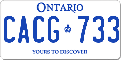 ON license plate CACG733