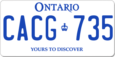 ON license plate CACG735