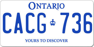 ON license plate CACG736