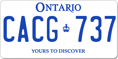 ON license plate CACG737