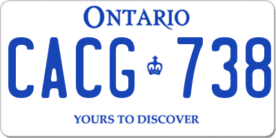 ON license plate CACG738