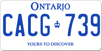 ON license plate CACG739