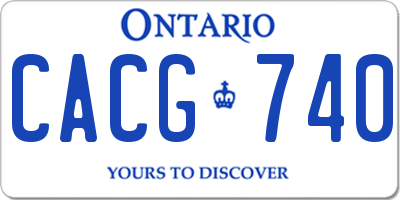 ON license plate CACG740