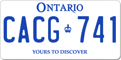 ON license plate CACG741