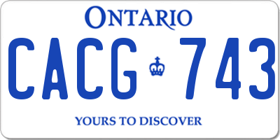 ON license plate CACG743