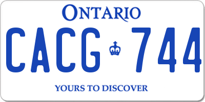 ON license plate CACG744