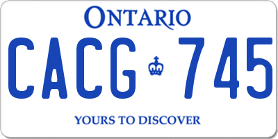 ON license plate CACG745