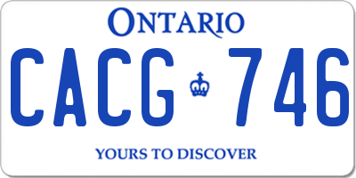 ON license plate CACG746