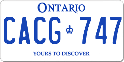 ON license plate CACG747