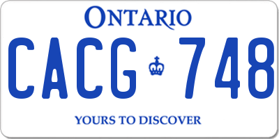 ON license plate CACG748