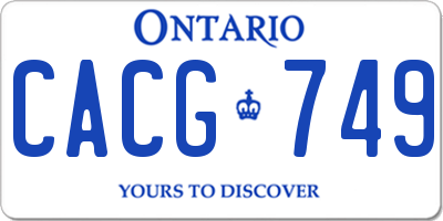 ON license plate CACG749