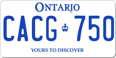 ON license plate CACG750