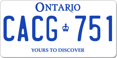 ON license plate CACG751