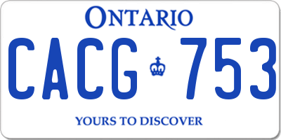 ON license plate CACG753