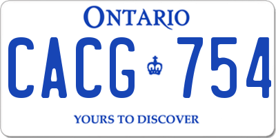 ON license plate CACG754