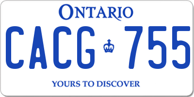 ON license plate CACG755